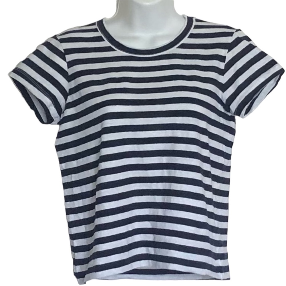 A.L.C. Striped Linen Blend Top Sz M